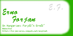erno forjan business card
